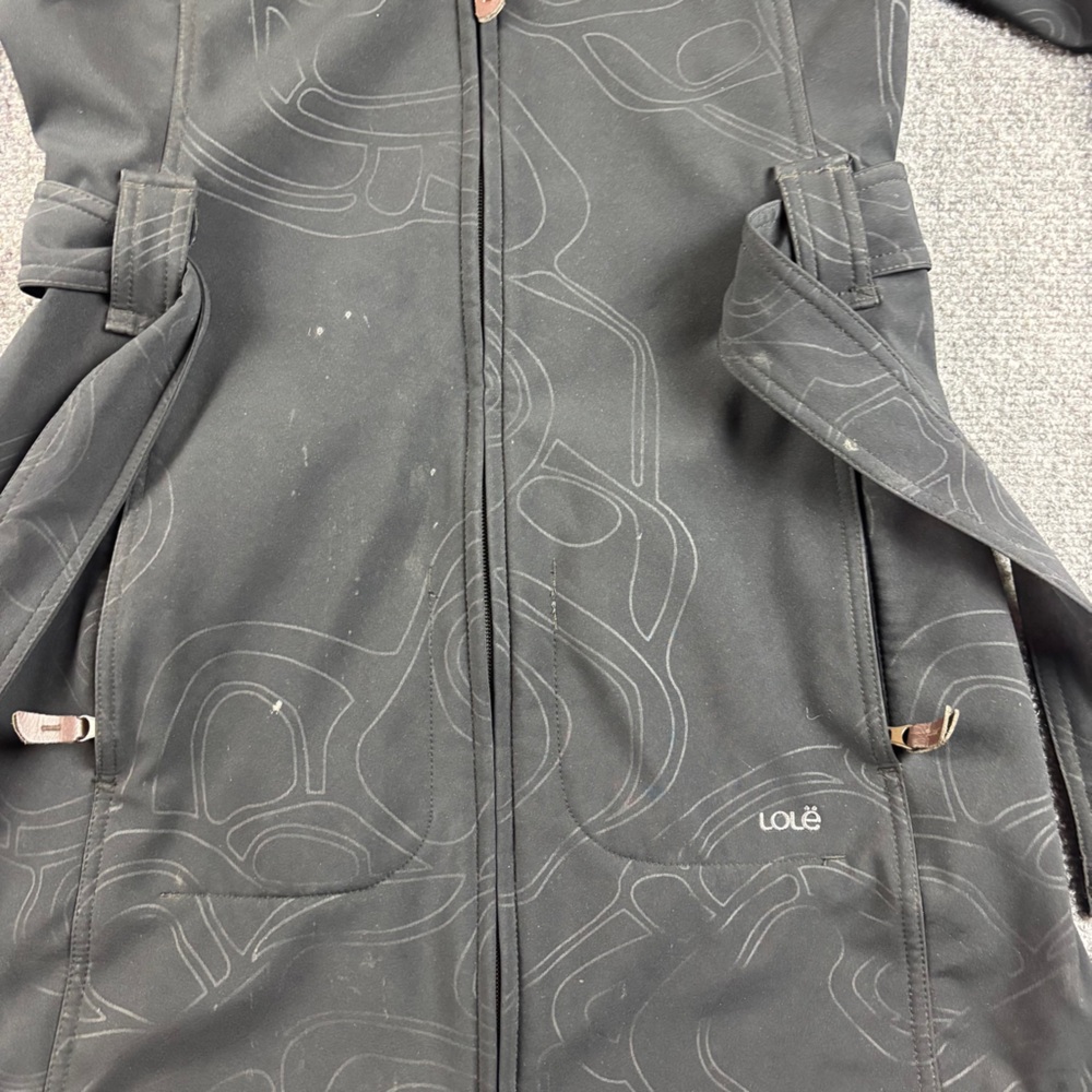 LOLE Women’s Black Glowing Jacket Softshell Fleece lined Hooded Peacoat - Small - Picture 8 of 9